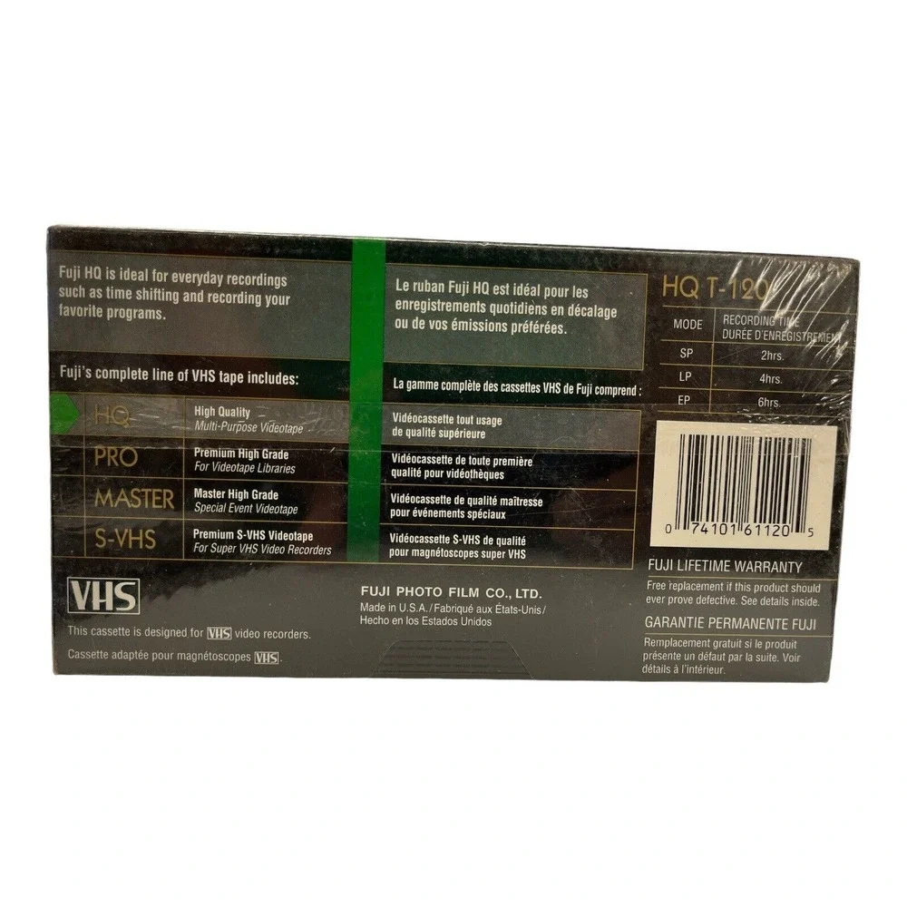 Fuji Fujifilm HQ 120 Blank VHS Multi-Purpose High Quality Videotape 6 Hours